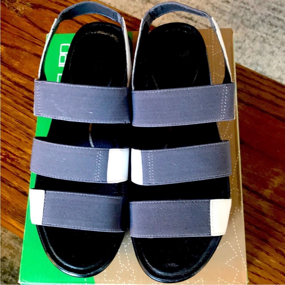 Dansko Gray and White Sandals